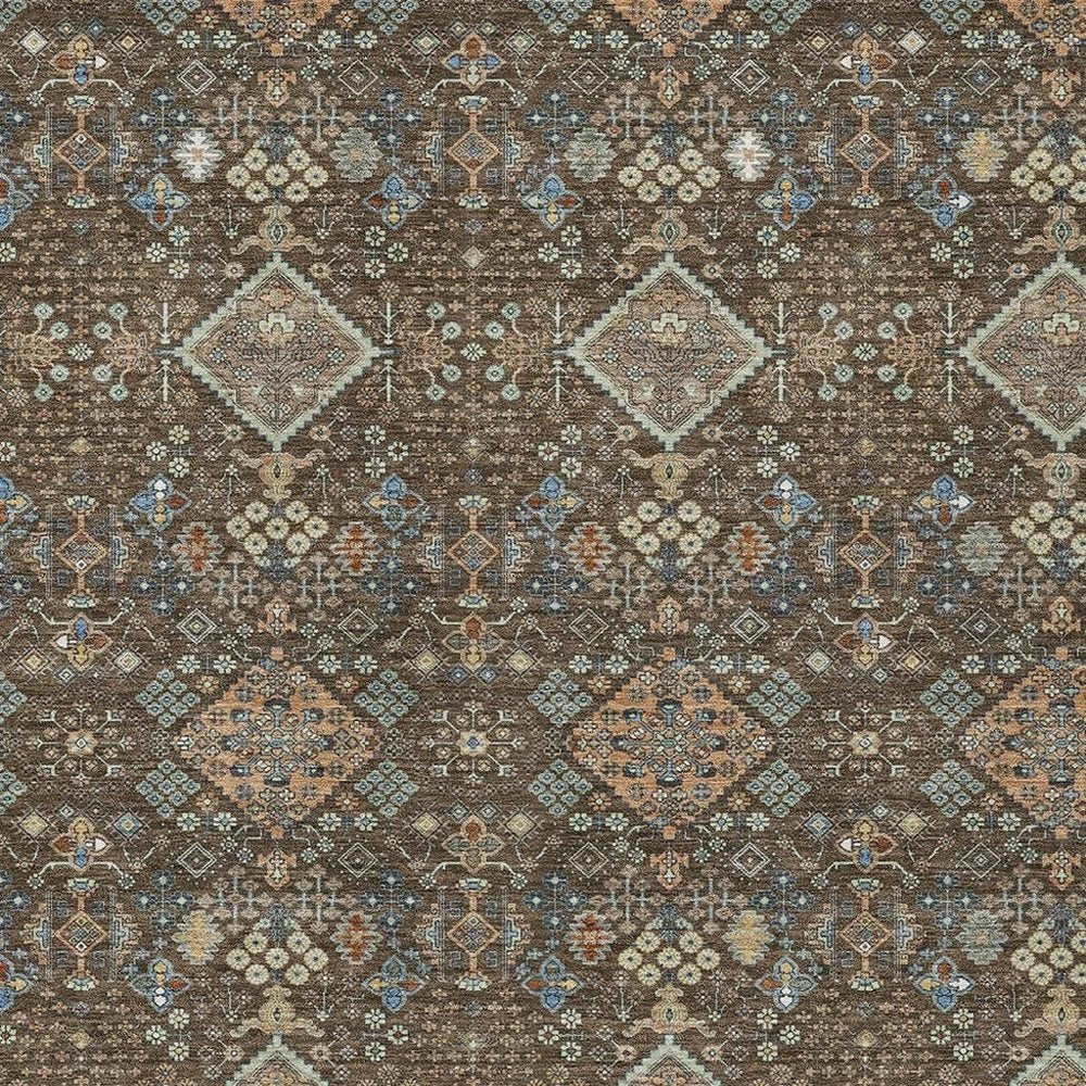 5' X 8' Chocolate And Brown Geometric Washable Indoor Outdoor Area Rug HomeRoots