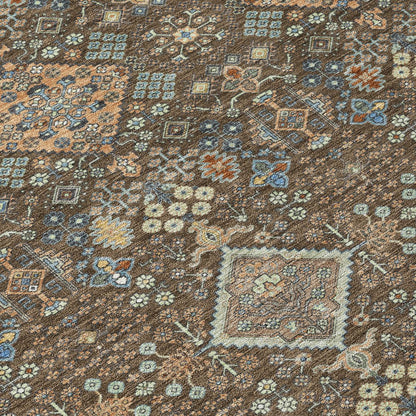5' X 8' Chocolate And Brown Geometric Washable Indoor Outdoor Area Rug HomeRoots