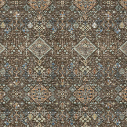 8' X 10' Chocolate And Brown Geometric Washable Indoor Outdoor Area Rug HomeRoots