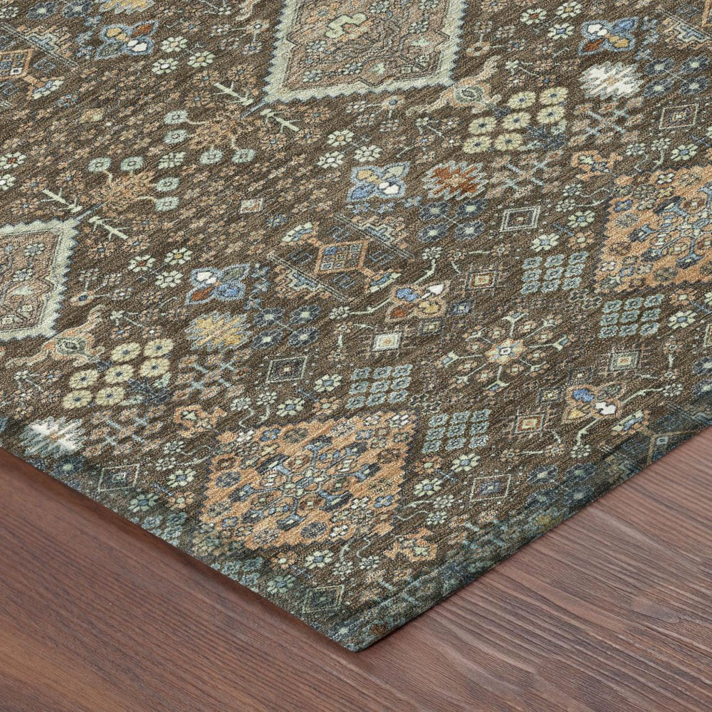 9' X 12' Chocolate And Brown Geometric Washable Indoor Outdoor Area Rug HomeRoots