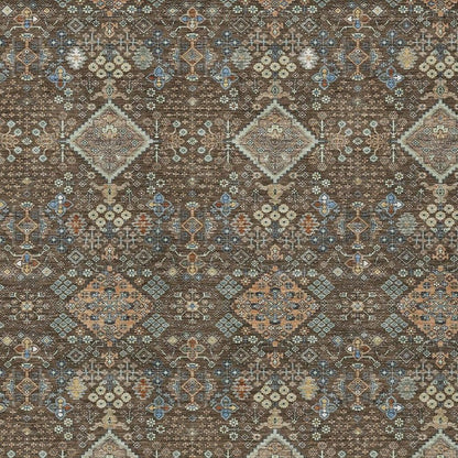 9' X 12' Chocolate And Brown Geometric Washable Indoor Outdoor Area Rug HomeRoots