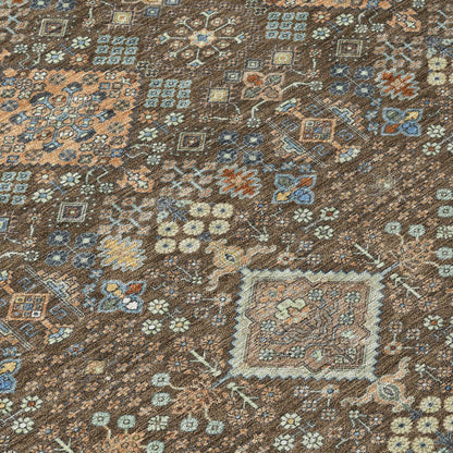 9' X 12' Chocolate And Brown Geometric Washable Indoor Outdoor Area Rug HomeRoots