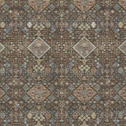 10' X 14' Chocolate And Brown Geometric Washable Indoor Outdoor Area Rug HomeRoots