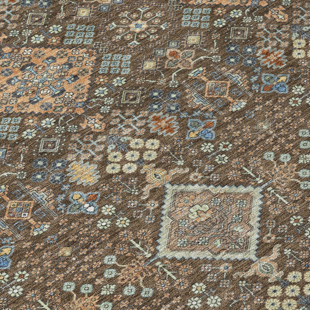 10' X 14' Chocolate And Brown Geometric Washable Indoor Outdoor Area Rug HomeRoots