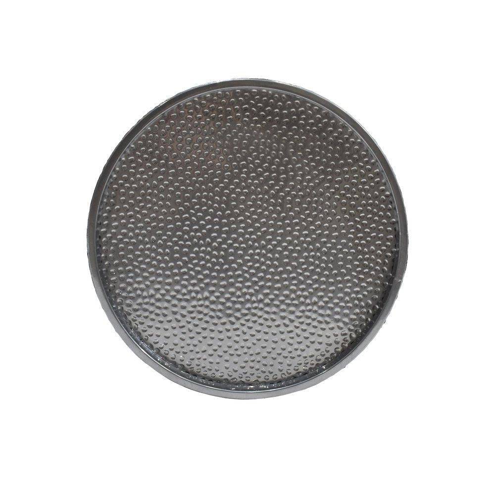 22" Silver Hammered Iron Round Drum End Table — view 3
