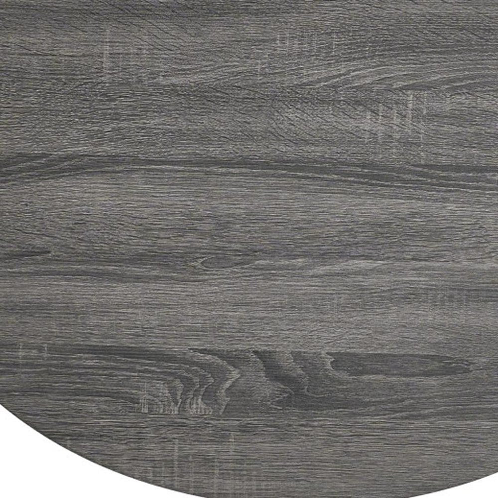 32" Gray Wood Oval Drum Coffee Table With Storage — view 6