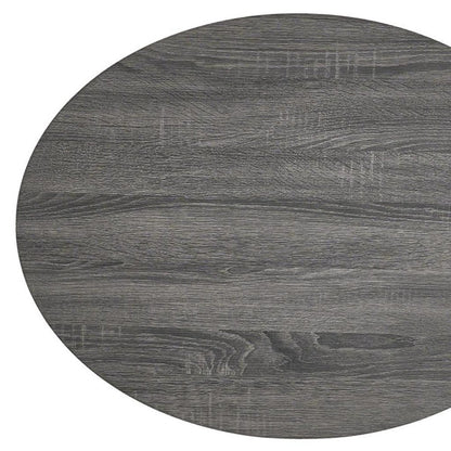 32" Gray Wood Oval Drum Coffee Table With Storage HomeRoots