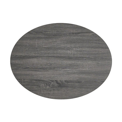 32" Gray Wood Oval Drum Coffee Table With Storage HomeRoots