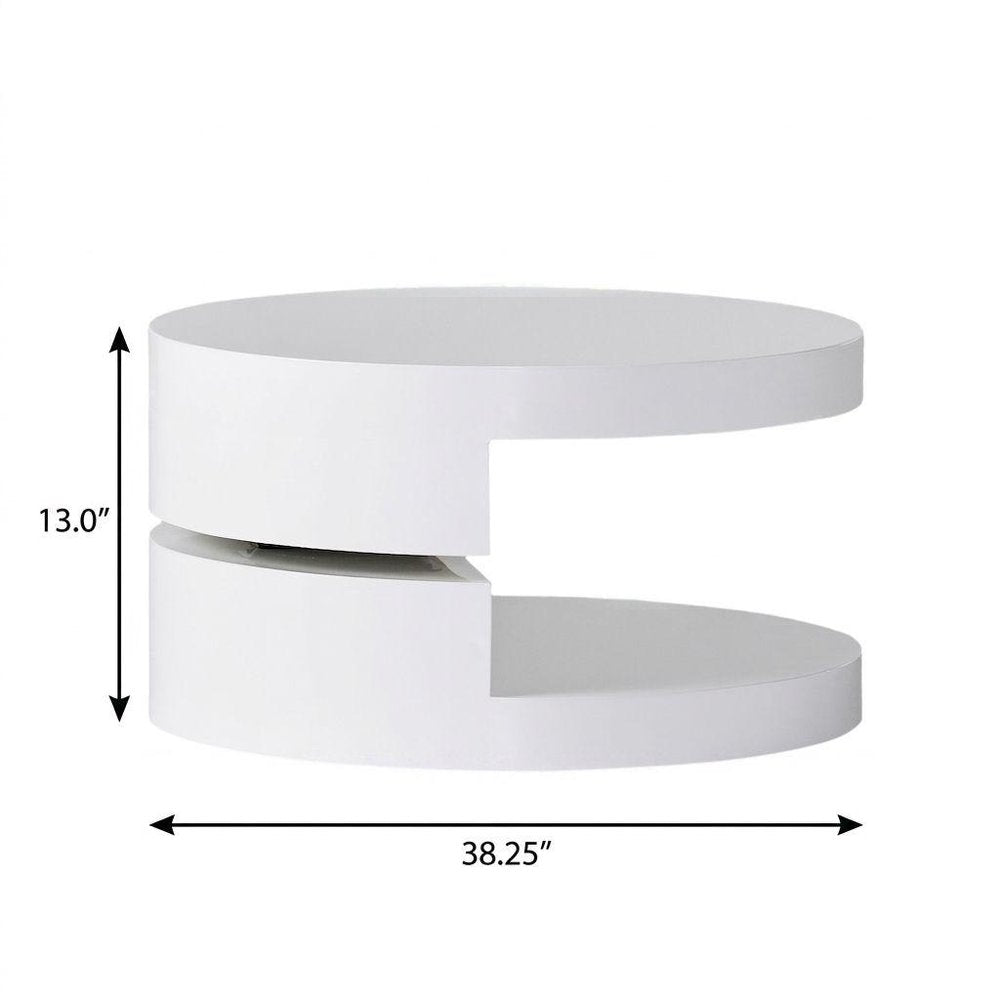38" White Wood Oval Pedestal Coffee Table HomeRoots