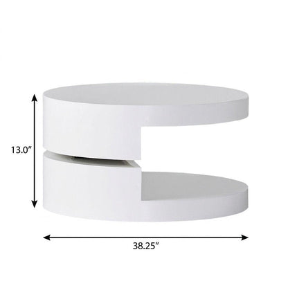 38" White Wood Oval Pedestal Coffee Table HomeRoots