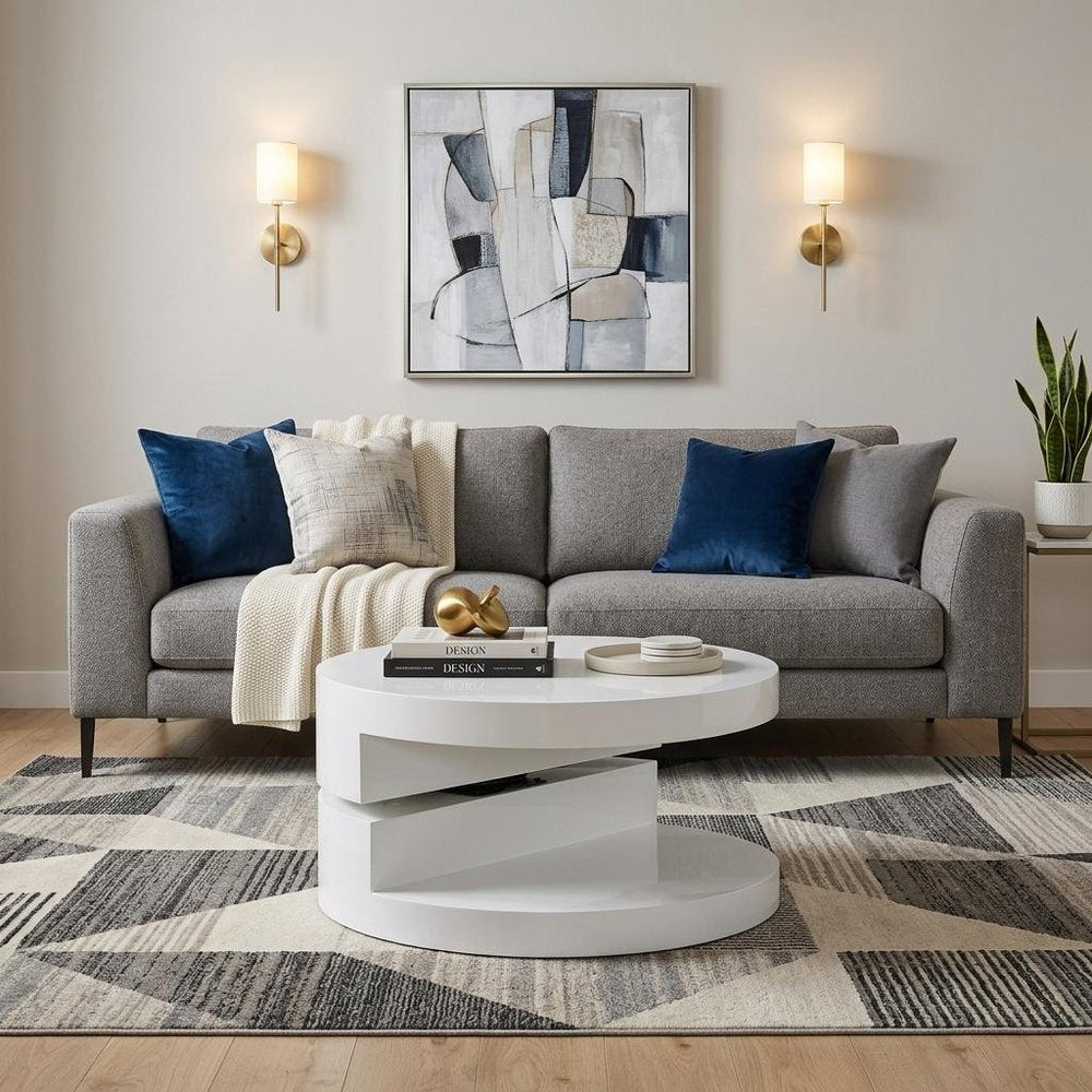 38" White Wood Oval Pedestal Coffee Table HomeRoots