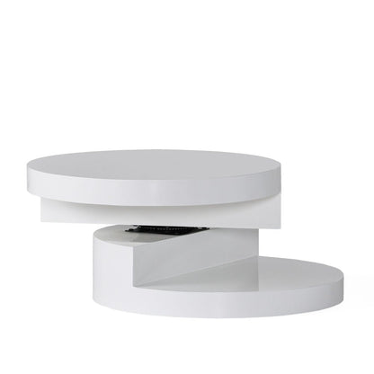 38" White Wood Oval Pedestal Coffee Table HomeRoots