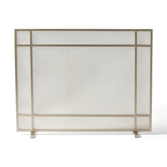 41" Gold Carved Geometric Iron Ethanol Fireplace