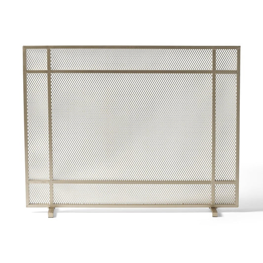 41" Gold Carved Geometric Iron Ethanol Fireplace