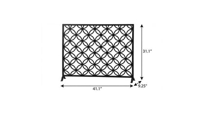 41" Black Carved Geometric Iron And Metal Ethanol Fireplace HomeRoots