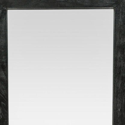 64" Black Solid Wood Leaning Framed Full Length Mirror HomeRoots