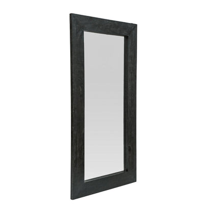 64" Black Solid Wood Leaning Framed Full Length Mirror HomeRoots