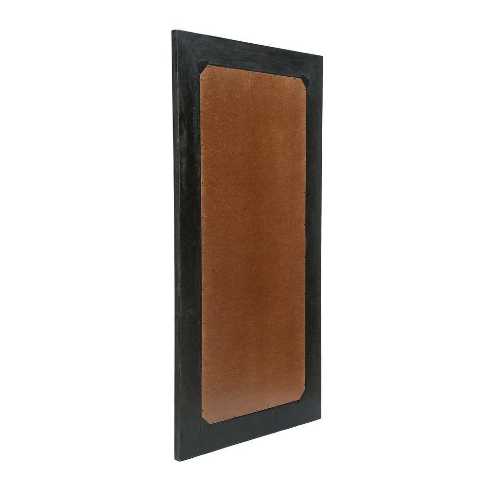 64" Black Solid Wood Leaning Framed Full Length Mirror — view 3