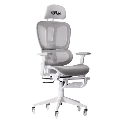 Light Gray And White Adjustable Height Swivel Rolling Gaming Chair With Footrest HomeRoots