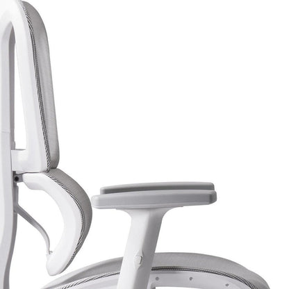 Light Gray And White Adjustable Height Swivel Rolling Gaming Chair With Footrest HomeRoots