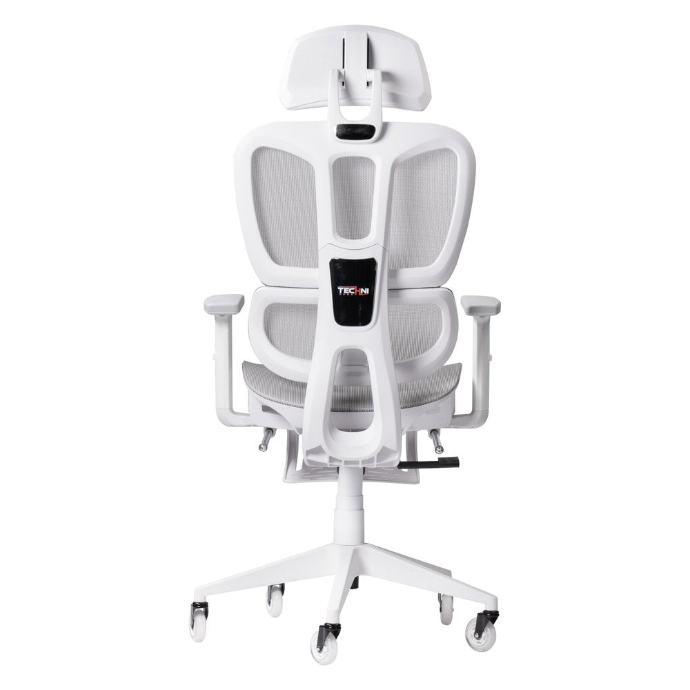 Light Gray And White Adjustable Height Swivel Rolling Gaming Chair With Footrest HomeRoots