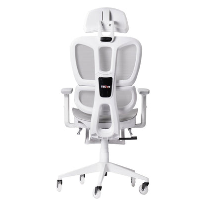 Light Gray And White Adjustable Height Swivel Rolling Gaming Chair With Footrest HomeRoots