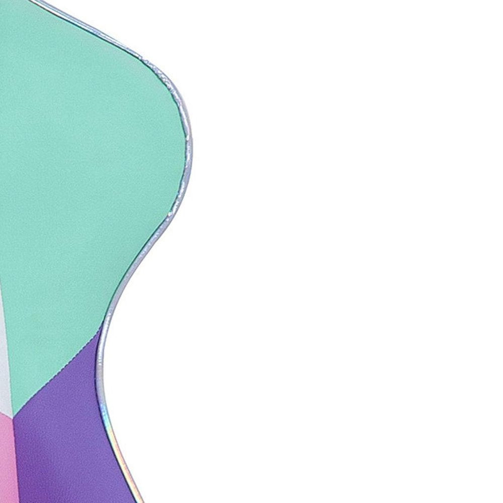 Pink Purple And White And White Swivel Rolling Gaming Chair — view 9