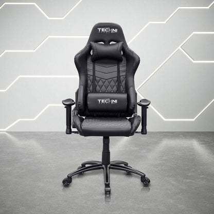 Black Swivel Rolling Racecar Gaming Chair HomeRoots