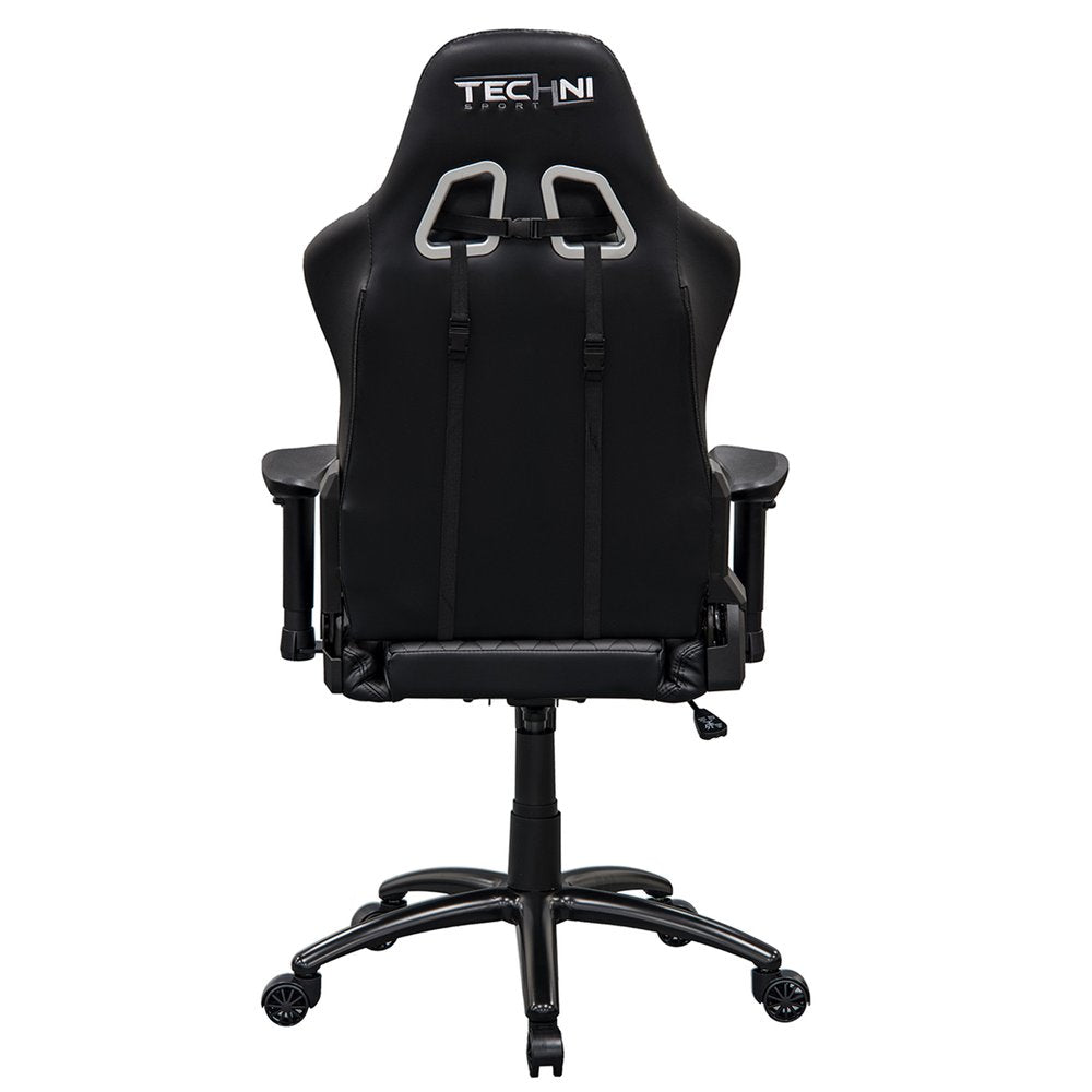 Black Swivel Rolling Racecar Gaming Chair — view 5