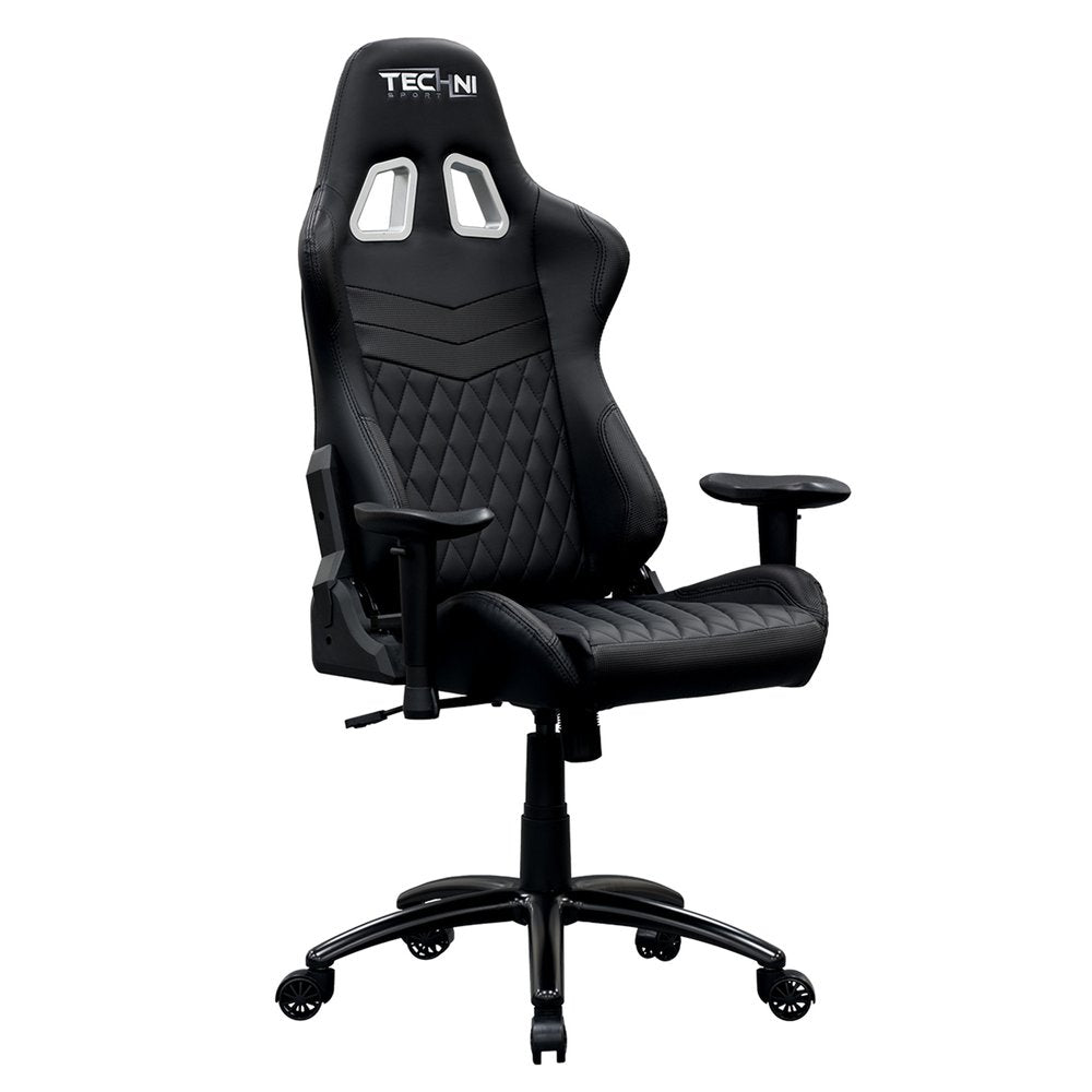 Black Swivel Rolling Racecar Gaming Chair — view 7