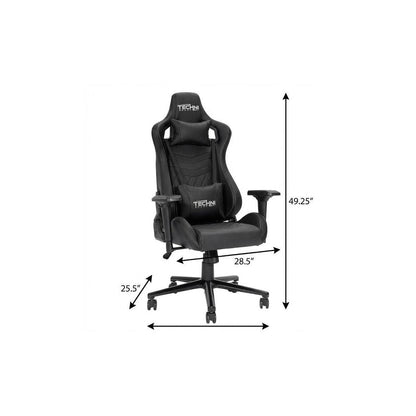 Black Swivel Rolling Racecar Gaming Chair
