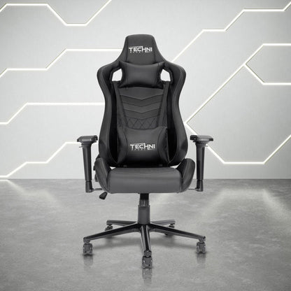 Black Swivel Rolling Racecar Gaming Chair HomeRoots