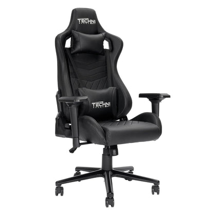 Black Swivel Rolling Racecar Gaming Chair