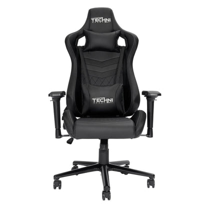Black Swivel Rolling Racecar Gaming Chair HomeRoots