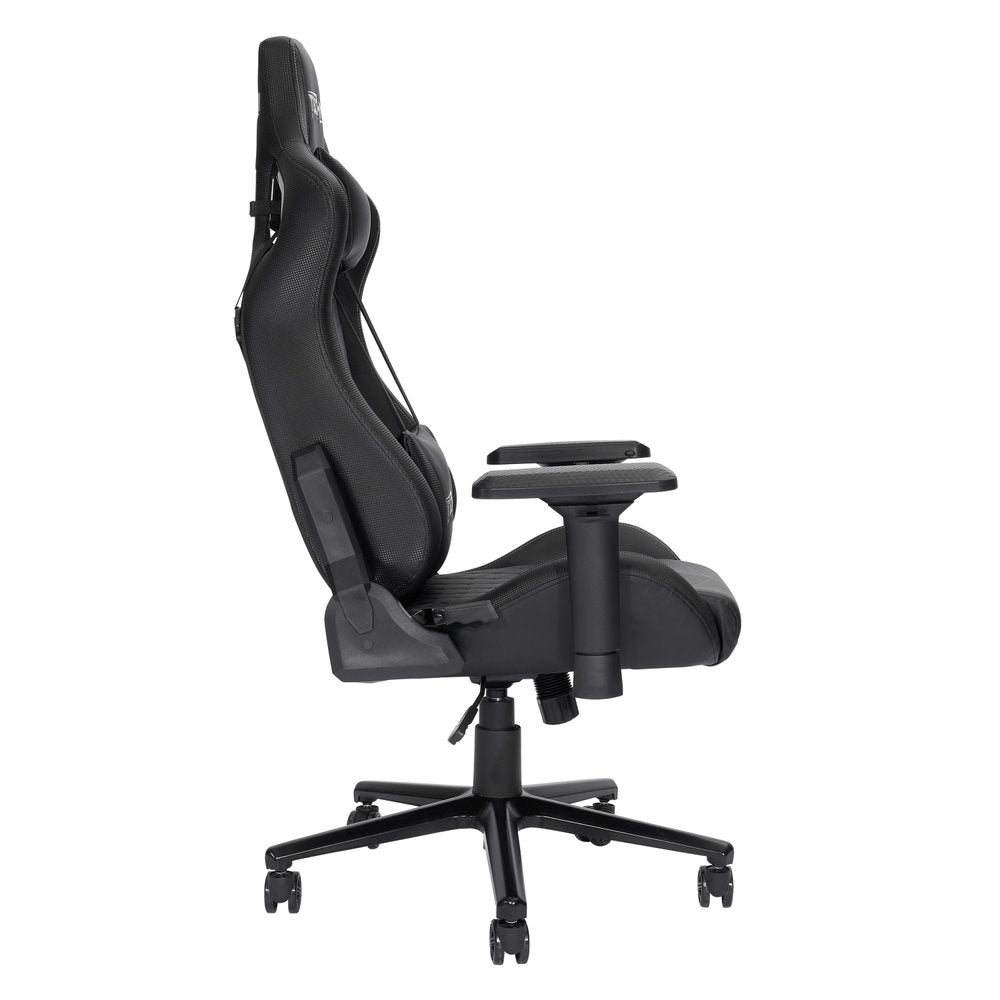 Black Swivel Rolling Racecar Gaming Chair — view 4
