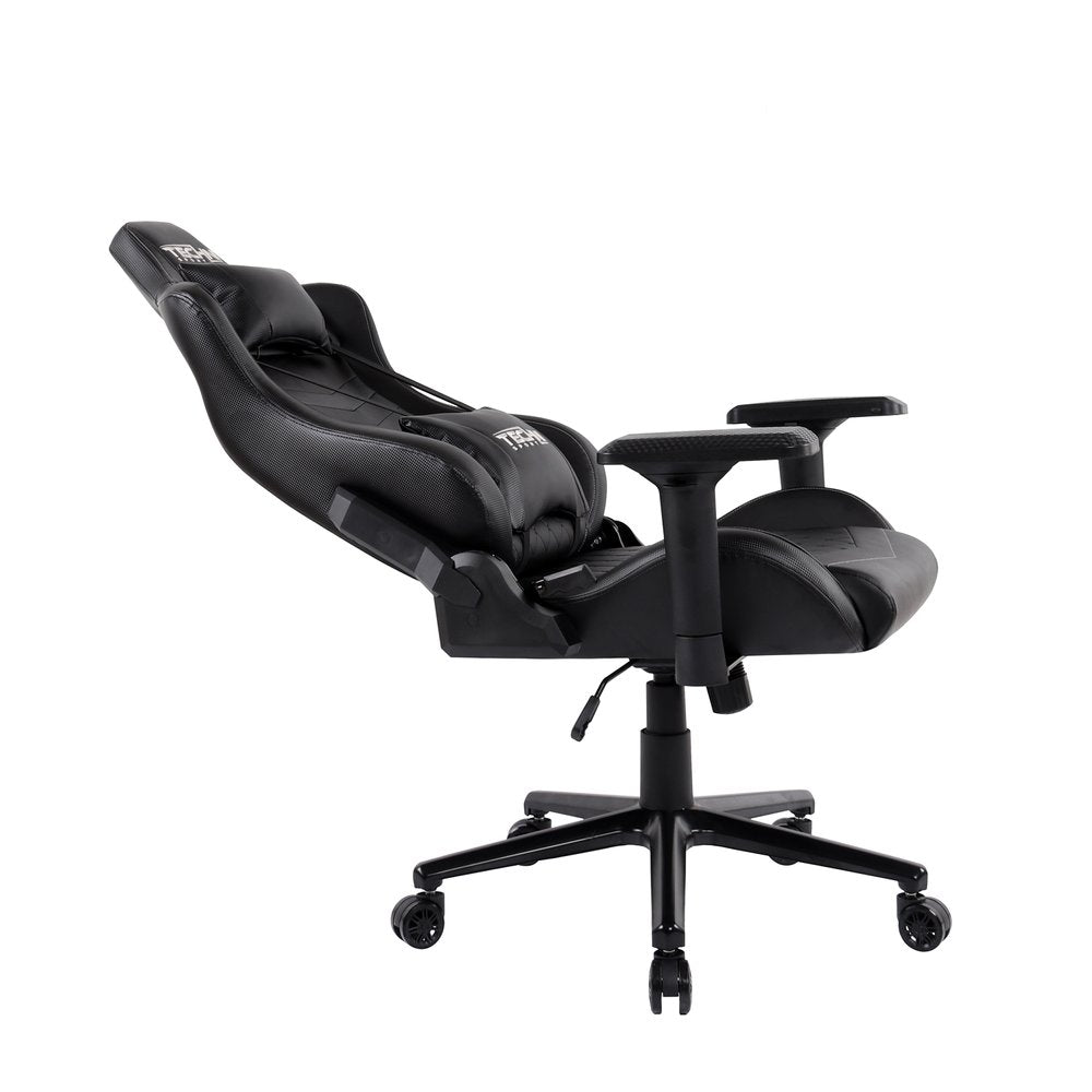 Black Swivel Rolling Racecar Gaming Chair — view 5