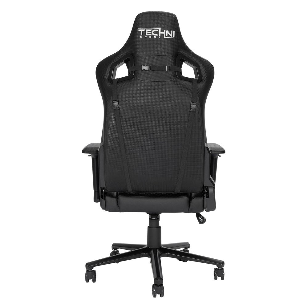 Black Swivel Rolling Racecar Gaming Chair — view 6