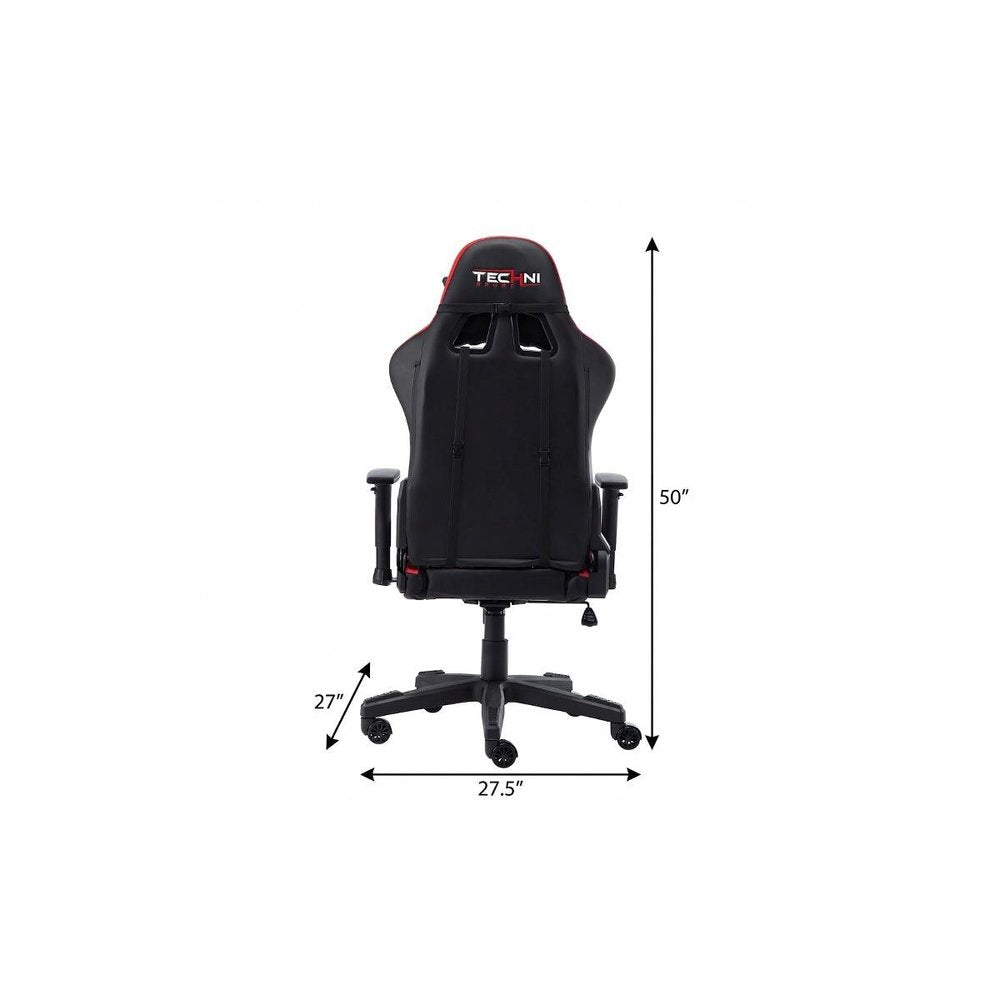 Black And Red And Black Swivel Rolling Gaming Chair — view 10