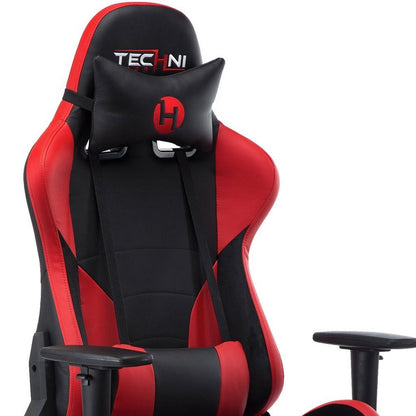 Black And Red And Black Swivel Rolling Gaming Chair HomeRoots