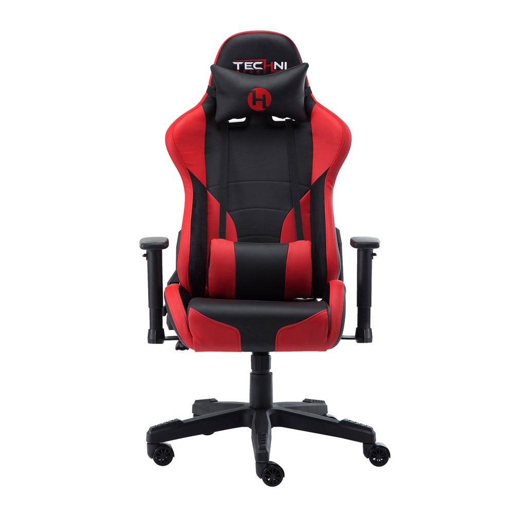 Black And Red And Black Swivel Rolling Gaming Chair HomeRoots