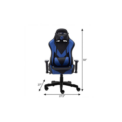 Blue And Black Swivel Rolling Gaming Chair HomeRoots