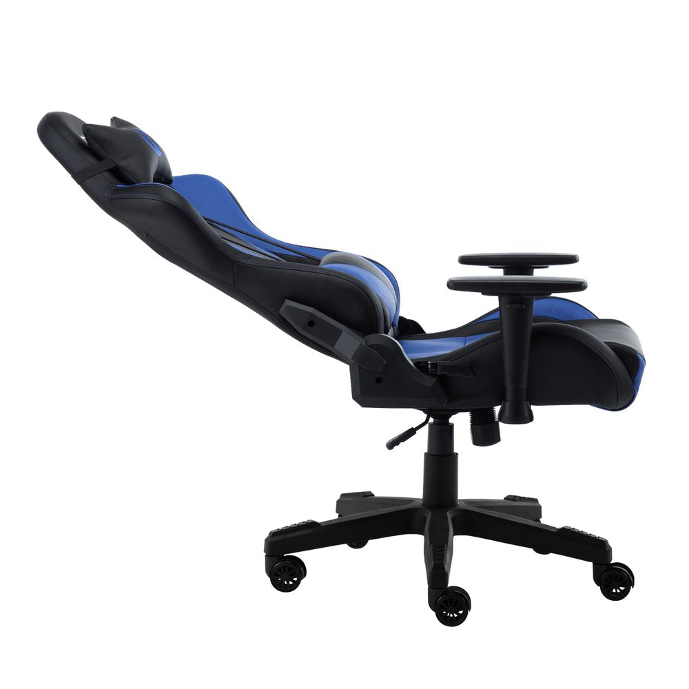 Blue And Black Swivel Rolling Gaming Chair — view 6