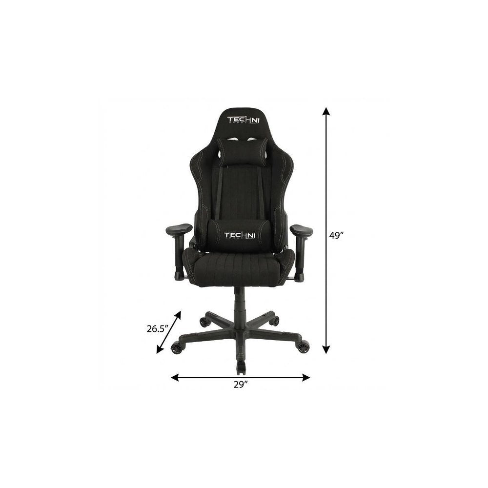 Black Swivel Rolling Gaming Chair — view 10