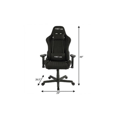 Black Swivel Rolling Gaming Chair HomeRoots