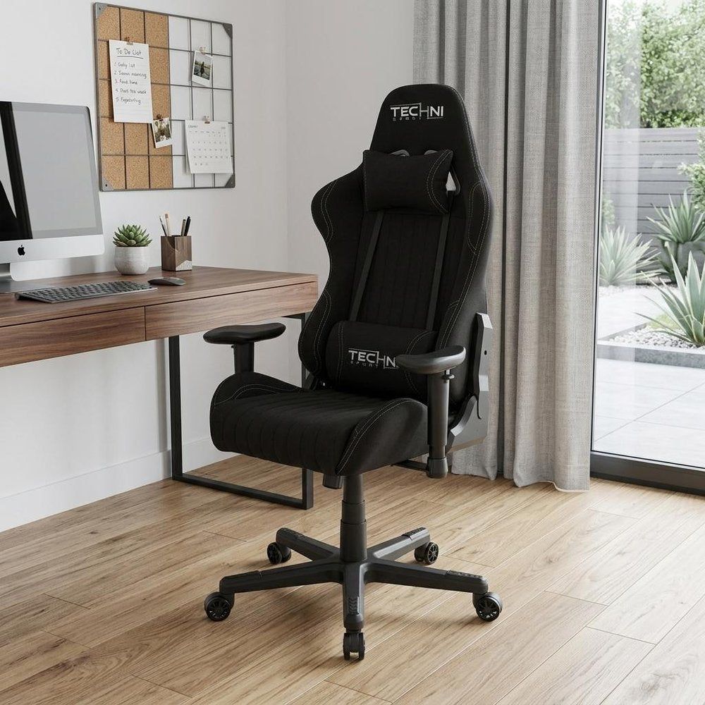 Black Swivel Rolling Gaming Chair — view 11