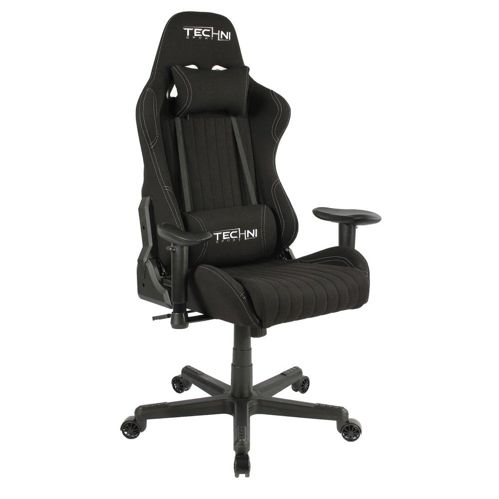 Black Swivel Rolling Gaming Chair — view 2