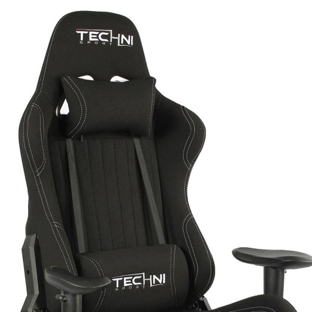 Black Swivel Rolling Gaming Chair HomeRoots