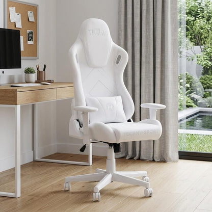 Purple And White Velvet Swivel Rolling Gaming Chair HomeRoots