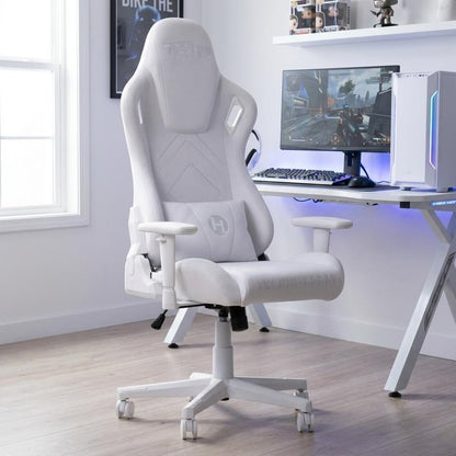 Purple And White Velvet Swivel Rolling Gaming Chair HomeRoots