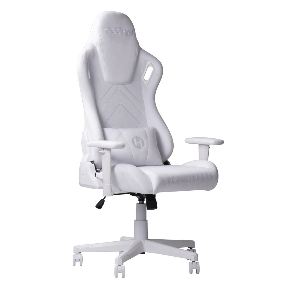 Purple And White Velvet Swivel Rolling Gaming Chair HomeRoots